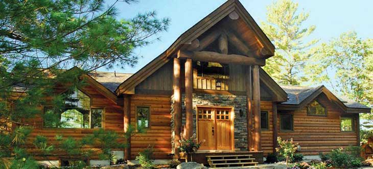 Kawarthan Model | Distinctive Log House Plans Kawarthan model energy-efficient custom log construction design