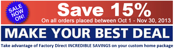 cedar Homes save 15%